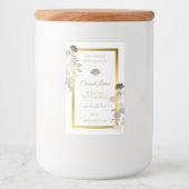 White Floral Product Packaging Labels Gold Frame Lebensmitteletikett (Vorderseite)