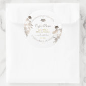 White Floral Product Packaging Labels Gold Frame Runder Aufkleber (Tasche)