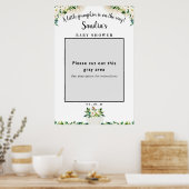 White Floral Pumpkin Baby Dusche Foto Frame Prop Poster (Küche)