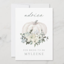 White Floral Pumpkin Baby Showcard