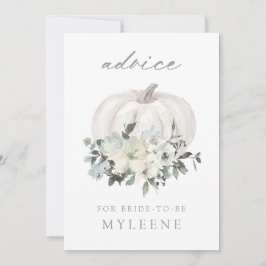 White Floral Pumpkin Baby Showcard Hinweiskarte