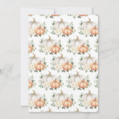 White Floral Pumpkin Erntedank Dinner Einladung (Rückseite)