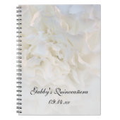 White Floral Quinceañera Gästebuch Notizblock (Vorderseite)