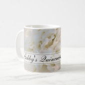 White Floral Quinceañera Kaffee Tasse (Vorderseite Links)