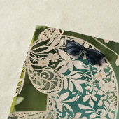 White Floral Rabbit Spring Art Strandtuch (Beispiel)