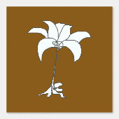 White Floral Rich Brown Tapete (Vorderseite)