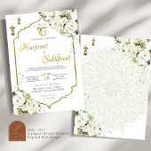 White Floral Roka Hindu Hochzeitsfeier Einladung