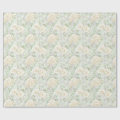 White Floral Romantic Wedding Geschenkpapier (Flach)