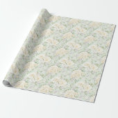 White Floral Romantic Wedding Geschenkpapier (Ungerollt)
