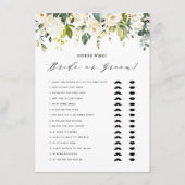 White Floral sagte er sagte, sie sagte Braut oder  Begleitkarte (Vorderseite)