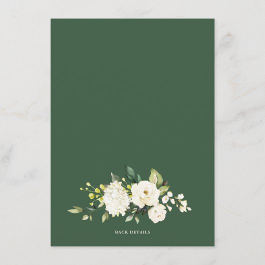 White Floral sagte er sagte, sie sagte Braut oder  Begleitkarte (Rückseite)