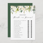 White Floral sagte er sagte, sie sagte Braut oder  Begleitkarte (Vorne/Hinten)