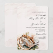 White Floral Spanish Wedding Invitation Einladung (Vorne/Hinten)