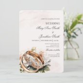 White Floral Spanish Wedding Invitation Einladung (Stehend Vorderseite)