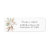 White Floral Summer Boho Rücksendeadresse (Vorne)