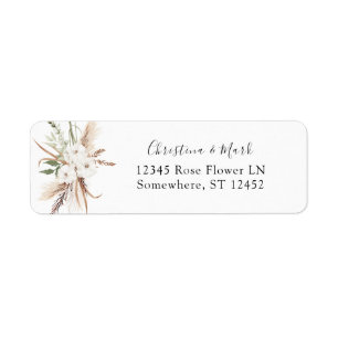 White Floral Summer Boho Rücksendeadresse