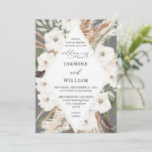 White Floral Summer Fall Boho Einladung (Stehend Vorderseite)