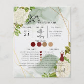 White Floral Text Script Bridesmaid Info Card (Vorderseite)