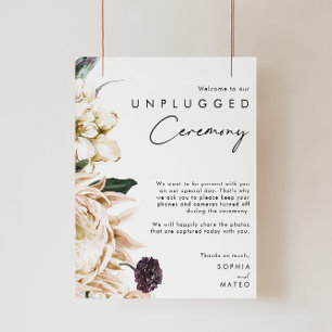 White Floral Unplugged Zeremony Poster