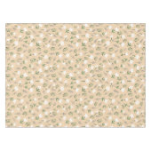 White Floral Vanilla Scandinavian Tischdecke (Vorderseite (Horizontal))