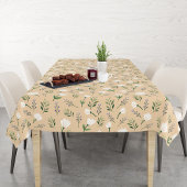 White Floral Vanilla Scandinavian  Tischdecke