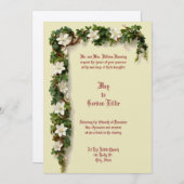 White Floral Vine Border Wedding Einladung (Vorne/Hinten)