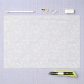 White Floral Vine Pattern on Light Gray Seidenpapier (Handwerk)