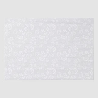 White Floral Vine Pattern on Light Gray Seidenpapier