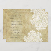 White Floral Vintage Hochzeit Einladungen (Vorne/Hinten)