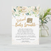 White Floral Virtual Baby Sprinkbaby Dusche Einladung (Stehend Vorderseite)