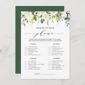 White Floral Was ist auf Ihrem Handy-Brautparty? Begleitkarte (Vorne/Hinten)