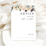 White Floral Wedding Advice Card Hinweiskarte<br><div class="desc">Wir haben diese White Floral Wedding Advice Card entworfen, um Ihre rustikale dunkle tropische Hochzeit zu vervollständigen. Die böhmische Aquarellanlage mit ihren modernen böhmischen Blume, wie Protea, Dahlia und getrockneter Lotus, ist ein Set für das modisch-minimalistische Grün und Weiß. Ändern Sie den Text und fügen Sie ein Foto, um es...</div>