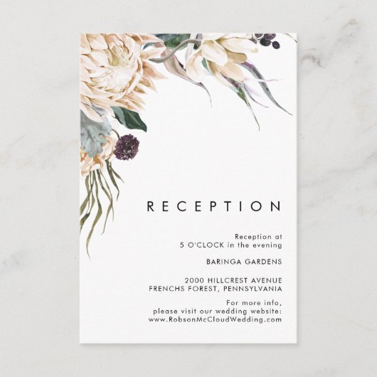 White Floral Wedding Card Begleitkarte (Vorderseite)