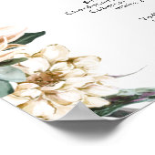 White Floral Wedding Drinks Zeichen Poster (Ecke)