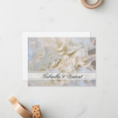 White Floral Wedding Flat Stationery Note Card Mitteilungskarte (Vorderseite/Rückseite Beispiel)
