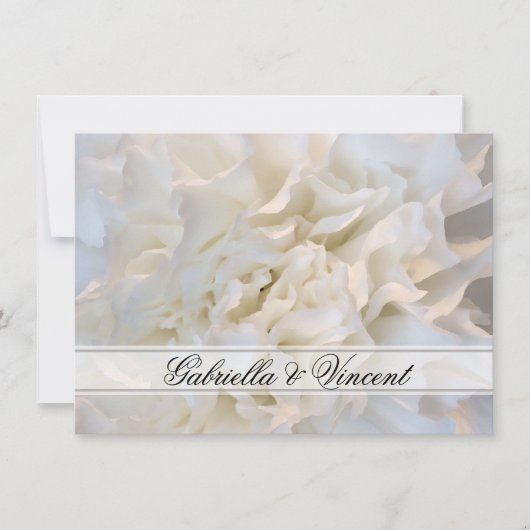 White Floral Wedding Flat Stationery Note Card Mitteilungskarte (Vorderseite)