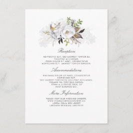 White Floral Wedding Information Guest Begleitkarte