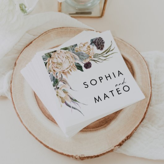 White Floral Wedding Napkins Serviette