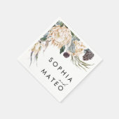 White Floral Wedding Napkins Serviette (Ecke)