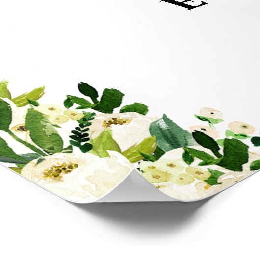 White Floral Wedding Poster (Ecke)