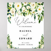 White Floral Wedding Poster (Vorne)