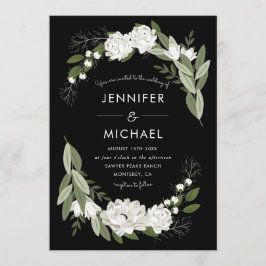 White Floral Wedding Sprigs - Einladung zur Hochze