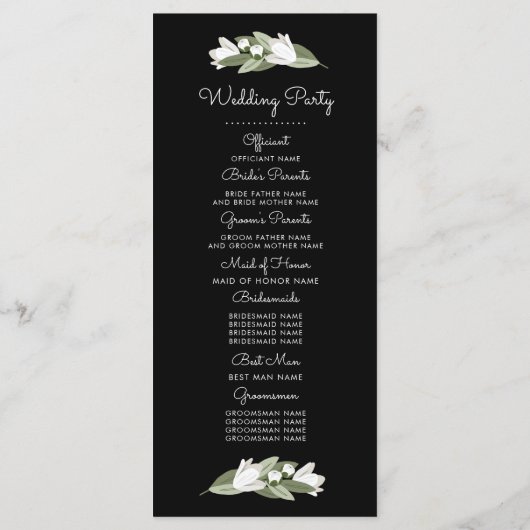 White Floral Wedding Sprigs Programm (Rückseite)