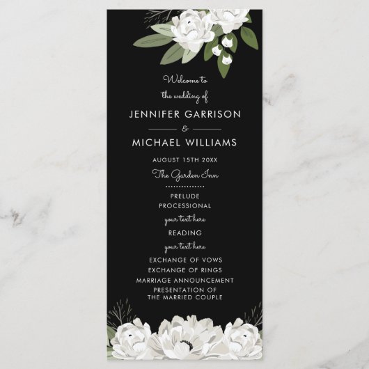 White Floral Wedding Sprigs Programm (Vorderseite)