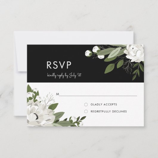 White Floral Wedding Sprigs - UAWG RSVP Karte (Vorderseite)