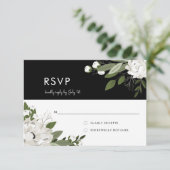 White Floral Wedding Sprigs - UAWG RSVP Karte (Stehend Vorderseite)