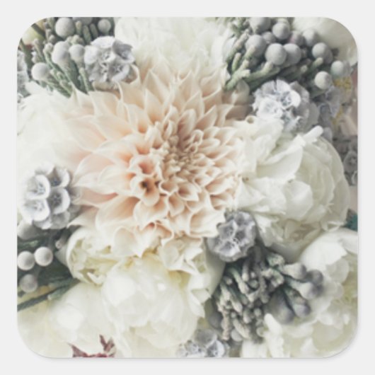 White Floral Wedding Stickers (Vorderseite)