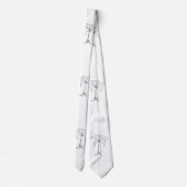 White Floral White Tropical Neck Tie Krawatte (Rückseite)