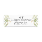 White Floral Wildflower Classic Monogram Address (Vorne)