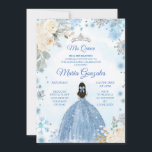 White Floral & Winter Blue Mis Ruhe einladen Einladung<br><div class="desc">White Floral & Winter Blue Mis Ruhige Einladung</div>